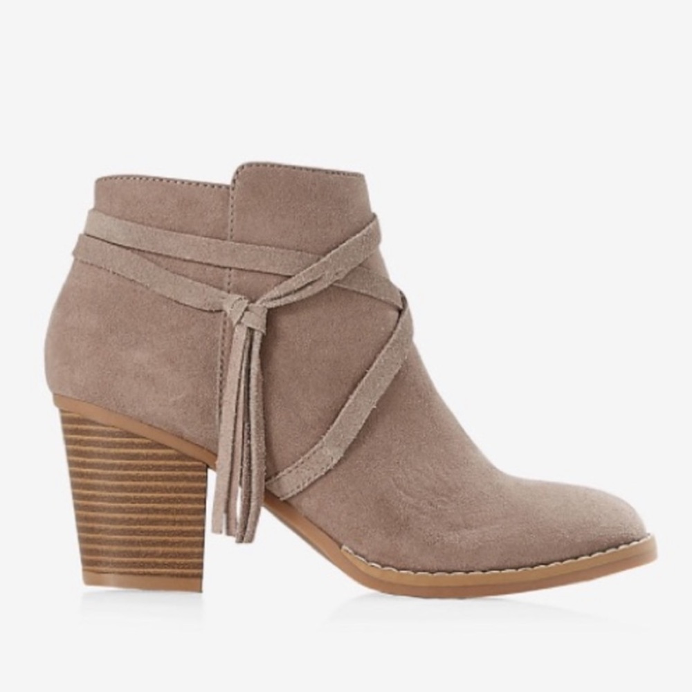 Side tie ankle booties